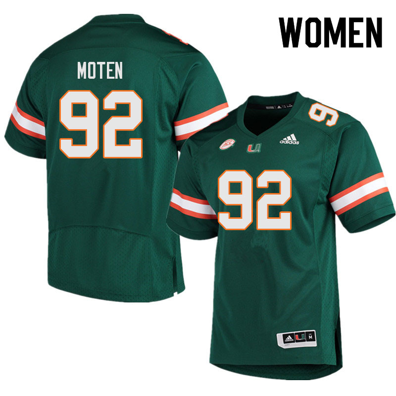 Women #92 Ahmad Moten Miami Hurricanes College Football Jerseys Sale-Green - Click Image to Close